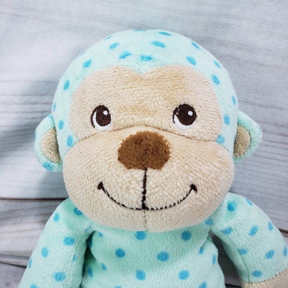 Garanimals Pastel Blue Green Polka Dot Monkey Plush Stuffed Toy 10 Inch 2016 - Picture 2 of 8